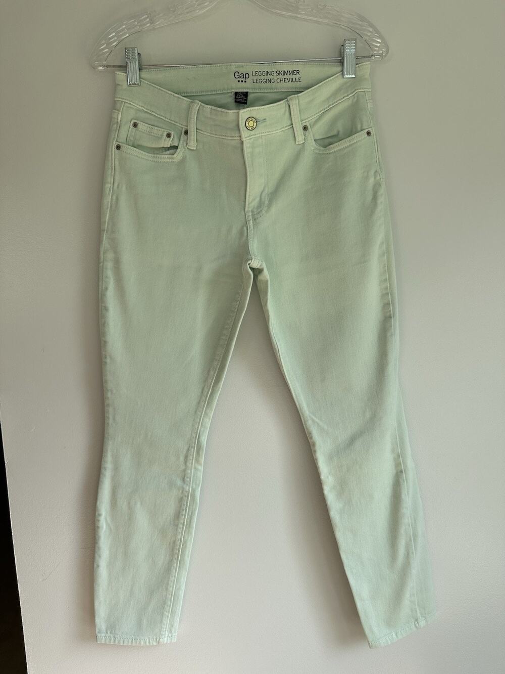 Gap Size 4 Legging Skimmer Mint Green Skinny Jeans Denim Mid Rise